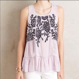 MOVING SALE Anthro Embroidered Tank NWOT